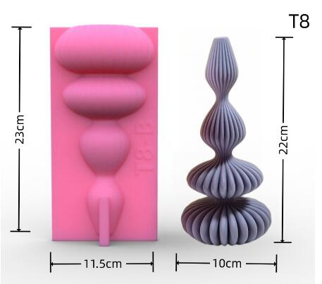 Irregular texture column silicone candle mold