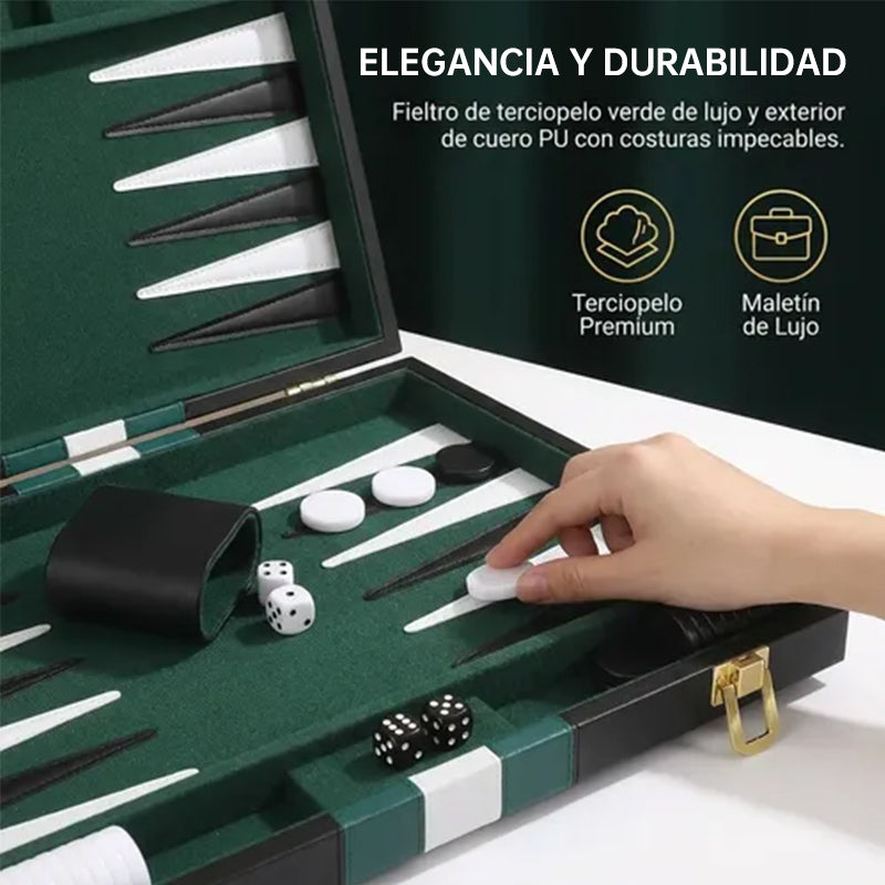 Roll-Up Leather Backgammon Set – Portable Travel Board Game for Outdoor & Family, Practical Folding Case