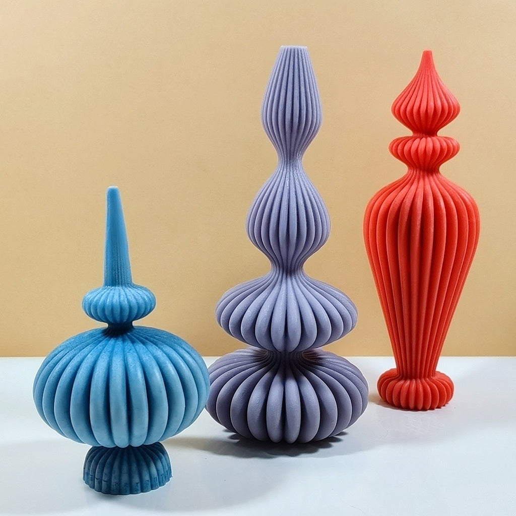 Irregular texture column silicone candle mold