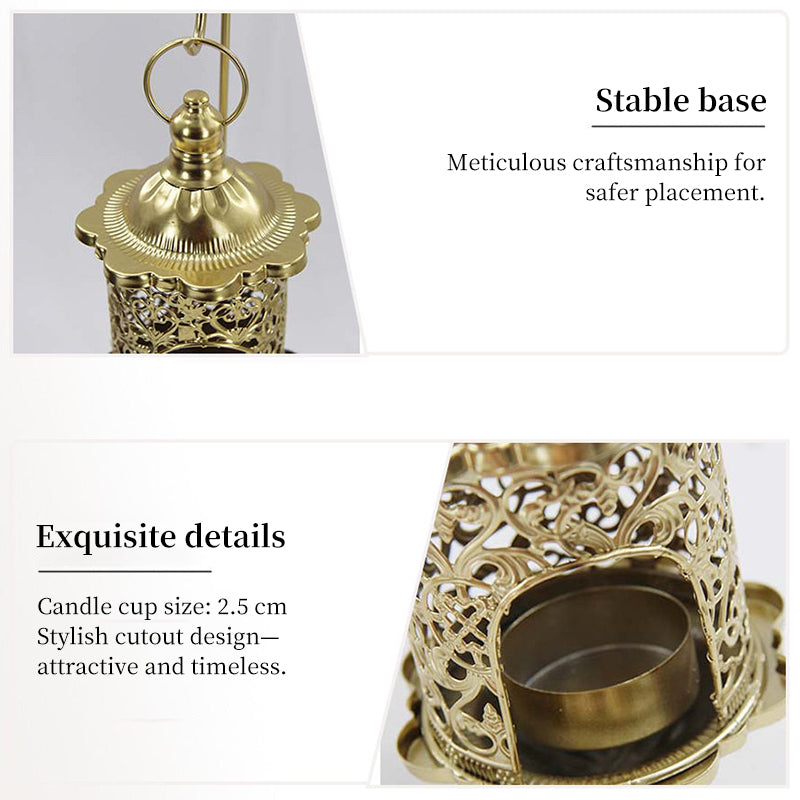 Vintage Hollow Metal Candle Holder – Luxury Retro Iron Candle Stand, Handcrafted Aromatherapy Candle Base for Office & Home