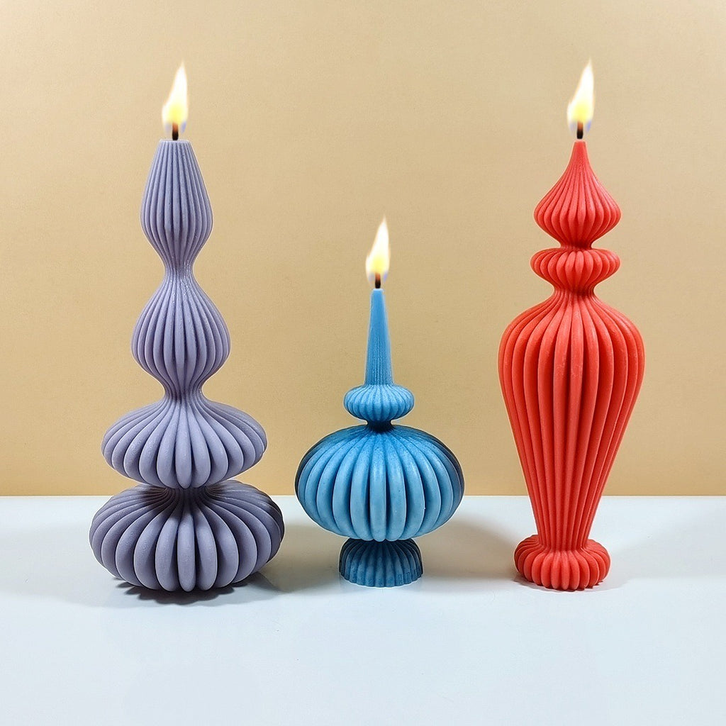 Irregular texture column silicone candle mold