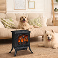 Cheminée électrique sur pied 750/1500 W, fausse cheminée décorative avec effet flamme LED, protection contre la surchauffe, zone de couverture 15-20 m², noir-1