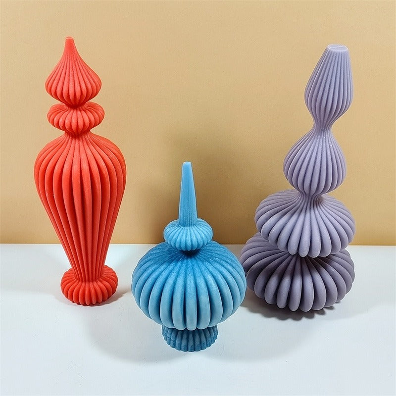 Irregular texture column silicone candle mold